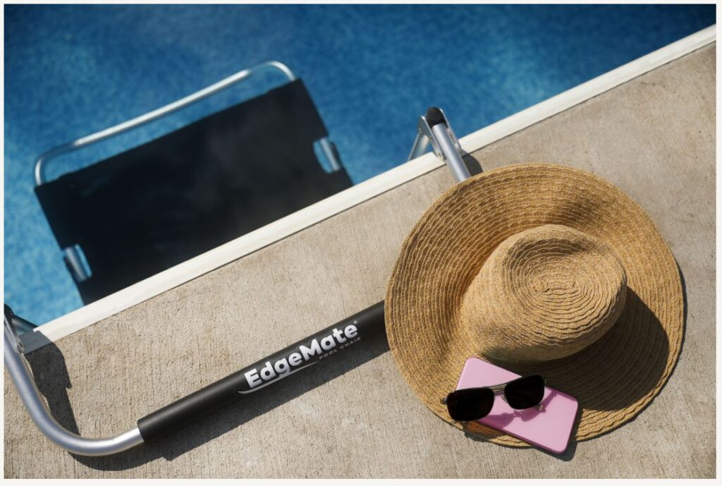 EdgeMate Pool Chair Resting on Pool Edge